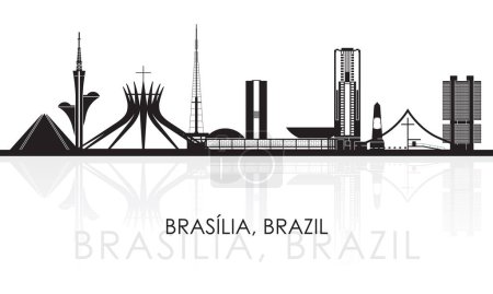 Silhouette Skyline-Panorama der Stadt Brasilia, Brasilien - Vektorillustration