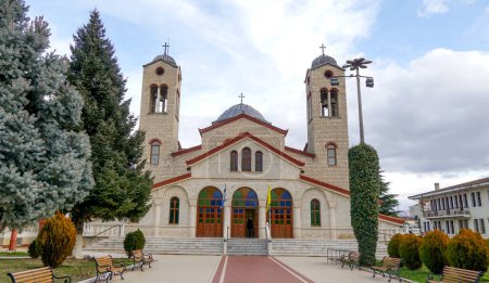 Photo for Orthodox church Mitropolitikos Naos Agias Triados in Ptolemaida city in Greece. - Royalty Free Image