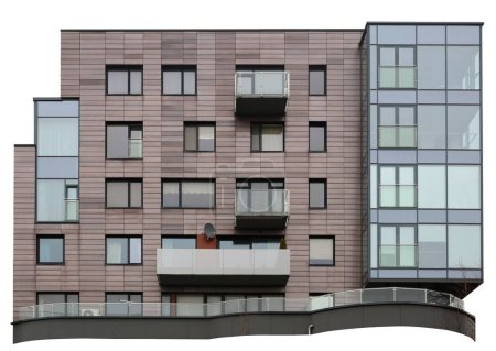 Téléchargez les photos : Système de balcon dans une maison moderne standard. Isolé - en image libre de droit