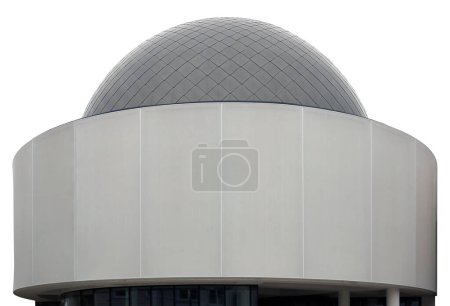 Téléchargez les photos : Dôme du nouveau planétarium de la petite école. Isolé sur blanc - en image libre de droit