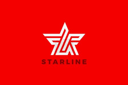 Ilustración de Star Logo Award Leader Diseño abstracto Esquema lineal Estilo militar. - Imagen libre de derechos