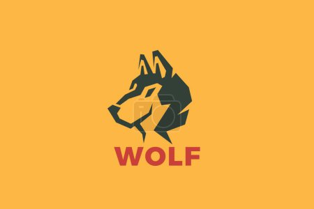 Illustration for Wolf Logo Dog Head Abstract Design Vector Negative Space style - Royalty Free Image