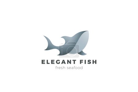 Illustration for Elegant Fish Logo Seafood Vector Design Concept. Shark Tuna Logotype icon. - Royalty Free Image