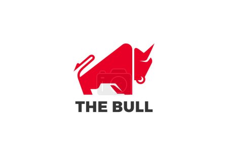 Illustration for Bull Taurus Ox Logo Geometric Abstract Design Silhouette - Royalty Free Image