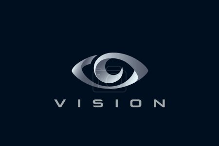 Photo for Eye Logo Vision Abstract Design vector template 3D style. Ophtalmology Clinic Optical Media Video Logotype concept icon. - Royalty Free Image