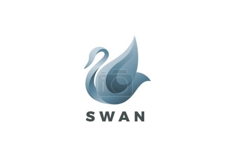 Illustration for Swan Logo Bird Luxury Design Style Vector Template. Elegant Fashion Jewelry Logotype concept icon. - Royalty Free Image