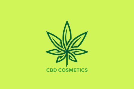 Ilustración de CBD Cannabis Hojas Logo Diseño abstracto Plantilla vectorial Esquema lineal Estilo. - Imagen libre de derechos