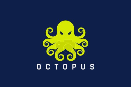 Photo for Octopus Logo Funny Angry Kraken Seafood Restaurant Zoo Vector Design Concept. - Royalty Free Image