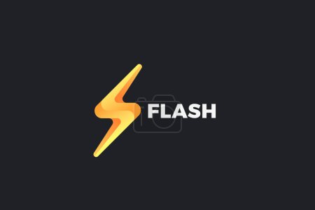 Illustration for Energy Flash Lightning Bolt Logo Design Vector template. Power Battery Technology Logotype icon tech. - Royalty Free Image