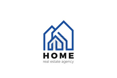 Photo for House Logo Real Estate Geometric Simple Design Vector template Linear Outline style. Home Realty Construction Architecture Logotype concept app icon. - Royalty Free Image