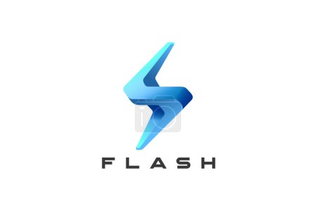 Téléchargez les illustrations : Logo Lightning Bolt Energy Flash Modèle vectoriel de conception innovante. Technologie de batterie d'alimentation Logotype icon tech. - en licence libre de droit