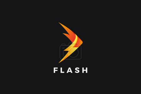 Téléchargez les illustrations : Flash Arrow Logo Modèle vectoriel de conception abstraite. Énergie Puissance Foudre Logotype icône concept. - en licence libre de droit