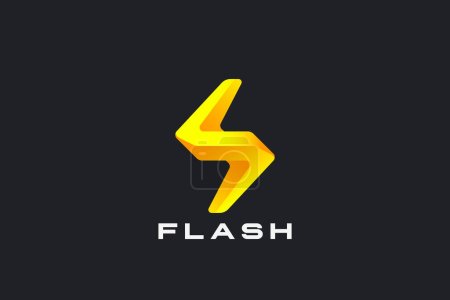 Photo for Energy Flash Lightning Bolt Logo Innovative Design Vector template. Power Battery Technology Logotype icon tech. - Royalty Free Image