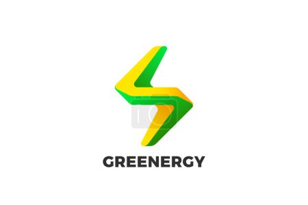 Photo for Green Energy Logo Flash Lightning Bolt Innovative Design Vector template. Power Technology Logotype icon tech. - Royalty Free Image