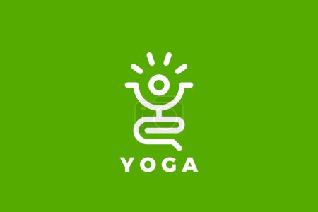 Yoga Logo Lotus Poses Abstract Geometric Design vector icon template.