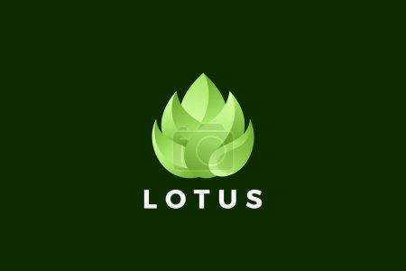 Téléchargez les illustrations : Lotus Flower Logo Yoga SPA Cosmétiques Design vectoriel. - en licence libre de droit