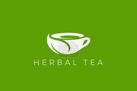 Photo for Tea Cup Leaves Logo Herbal Vector Design template. - Royalty Free Image