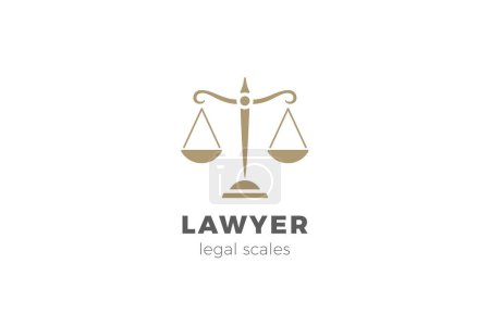 Photo for Lawyer Attorney Scales Logo Legal Protection Vector template. - Royalty Free Image