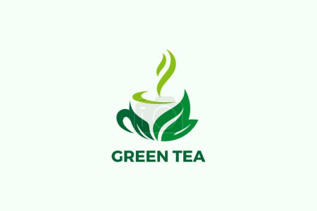 Foto de Taza de té verde Hojas Logo Herbal Vector Plantilla de diseño. - Imagen libre de derechos