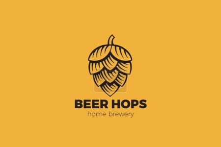 Foto de Hop Logo Grabado Diseño Estilo Vector Cerveza Plantilla cervecera. - Imagen libre de derechos