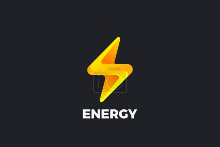 Photo for Energy Flash Lightning Bolt Logo Design Vector template. Power Battery Technology Logotype icon tech. - Royalty Free Image
