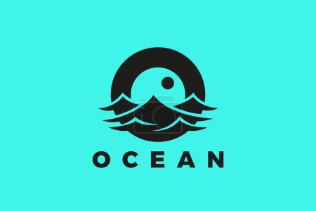 Photo for Ocean Sean Letter O Logo Design Vector template. Resort Travel Logotype concept icon. - Royalty Free Image