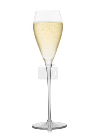 Photo for Glass of prosecco champagne wine on white. - Royalty Free Image