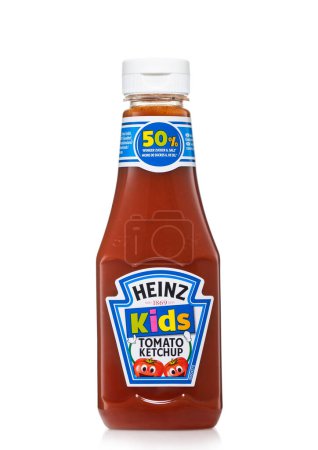 Photo for LONDON,UK - APRIL 11, 2023 : Kids Heinz Tomato Ketchup on white. - Royalty Free Image
