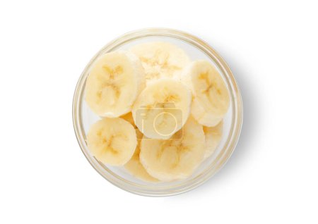 Téléchargez les photos : Tranche de banane biologique mûre sur fond blanc.. - en image libre de droit