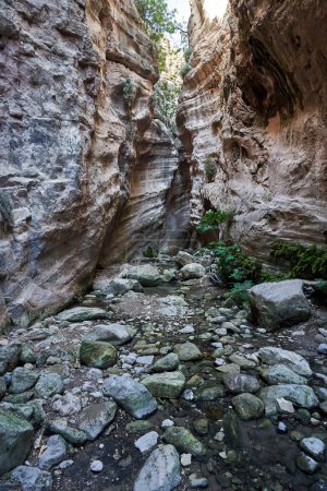 boulders and rugged rocks of the Avakas Gorge on the island of Cyprus, Cyprus