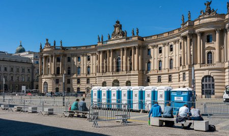 Photo for Mobile TOI TOI toilet cabins at Bebelplatz, Berlin, Germany - Royalty Free Image