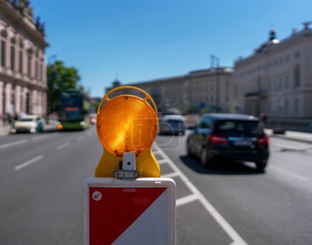 Photo for Warning beacon with Nissen lights, Unter den Linden, Berlin - Royalty Free Image