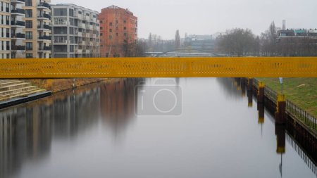 Photo for Long exposure, Golda Meir Steg on the Landwehr Canal, Berlin, Germany - Royalty Free Image