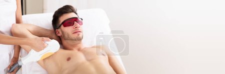 Photo for Men Spa Laser Hair Removal. IPL Cosmetology - Royalty Free Image