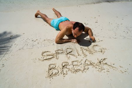 Photo for Drunk Travel Beach Party. Funny Vacation Lifestyle - Royalty Free Image