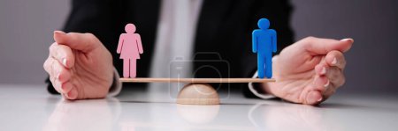 Photo for Equal Gender Balance And Parity. Job Pay Equality - Royalty Free Image