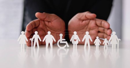 Téléchargez les photos : Diversity And Inclusion At Workplace. Inclusive Hiring And Insurance - en image libre de droit