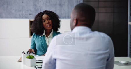 Téléchargez les photos : Interview Conversation. Talking In Job Hiring Meeting - en image libre de droit