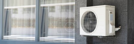 Photo for Air Conditioner And Heat Pump. Split HVAC System Unit - Royalty Free Image