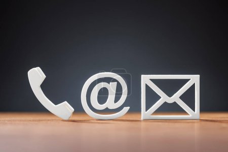 Photo for Contact Us Office Inbox Email Concept Icons - Royalty Free Image