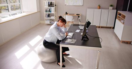 Photo for Tired Pregnant Business Woman. Business Stress At Desk - Royalty Free Image