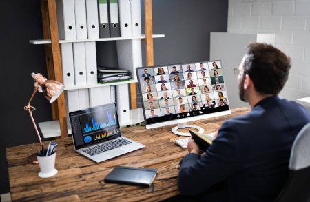 Online Video Conference Interview Meeting. Conferencing Webinar