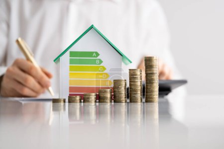 Photo for House Energy Audit. Efficient Consumption Invoice And Economy - Royalty Free Image