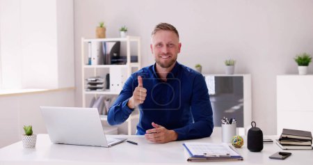 Photo for Confident Senior Man Video Conference Chat Portrait - Royalty Free Image