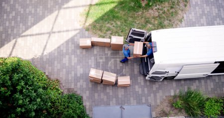 Delivery Truck Movers Moving Furniture Loading Van