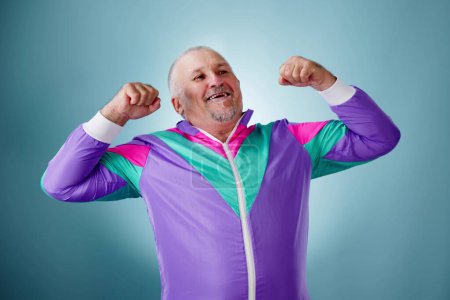 Photo for Isolated Funny Fat Man Standing In Sport Fitness Outfit - Royalty Free Image