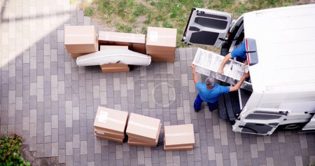 Photo for House Move Van. Furniture Removal And Delivery - Royalty Free Image