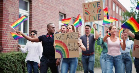 Happy Equality Rainbow Parade. Homosexuelle Freiheitsfahne