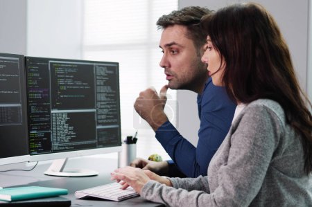 Photo for Agile Pair Programming And Extreme Coding. Business Software - Royalty Free Image