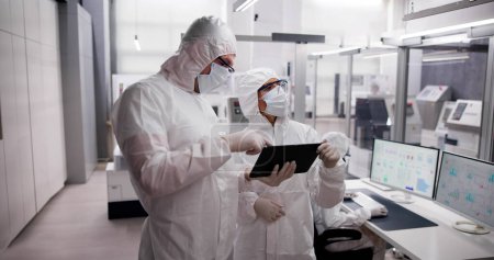 Photo for Factory Clean Room Laboratory. Industrial Engineer Using Technology - Royalty Free Image